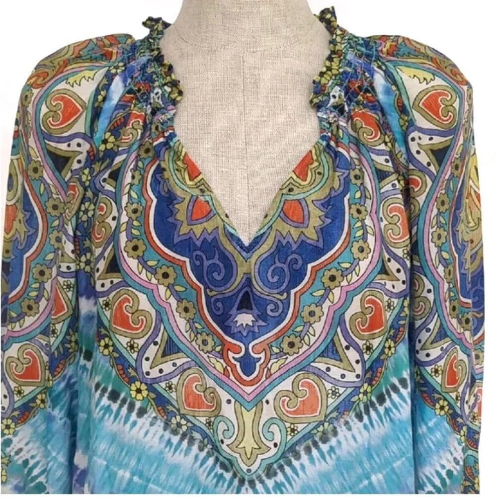Hale Bob Sadie Voile Blue Colored Top Size S $268.00 - Picture 5 of 7